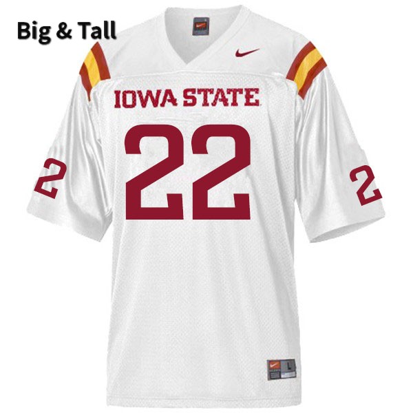 Iowa State Cyclones Men's #22 Kade Lynott Nike NCAA Authentic White Big & Tall College Stitched Football Jersey PN42N10BD